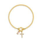 Bracelet with cross and birthstone
