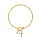 Bracelet with cross and birthstone