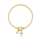 Bracelet with cross and birthstone