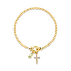 Bracelet with cross and birthstone