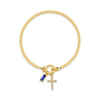 Bracelet with cross and birthstone