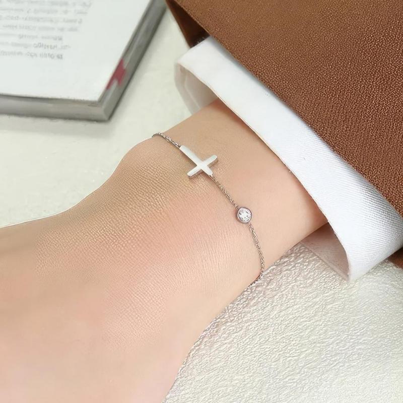 Bracelet with Cross for Women Silver