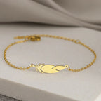 Gold Feather Charm Bracelet