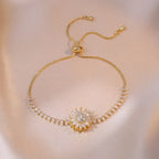 Bracelet with Rotating Flower Anti-Stress and Rhinestones 1