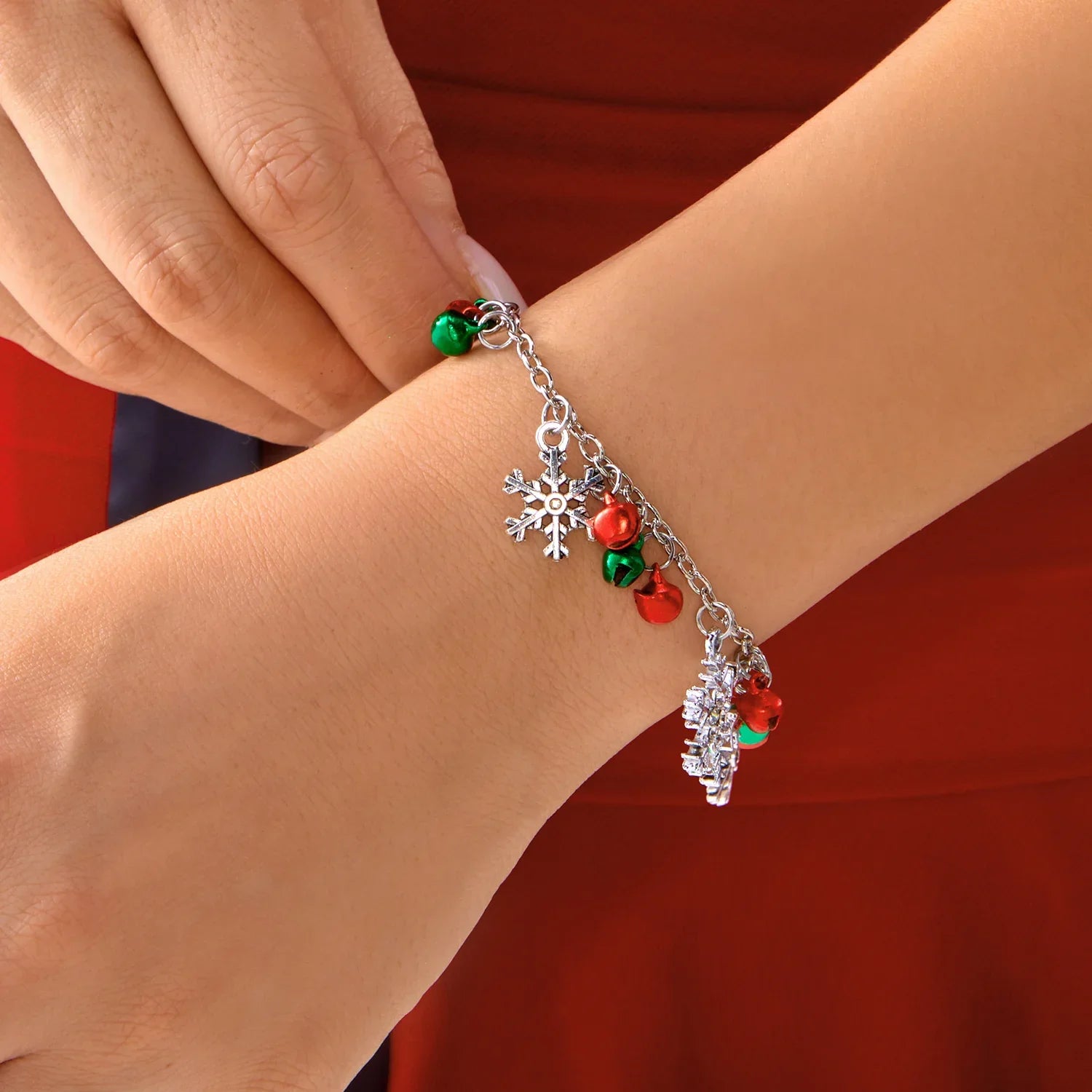 Bracelet with Snowflakes and Christmas Balls