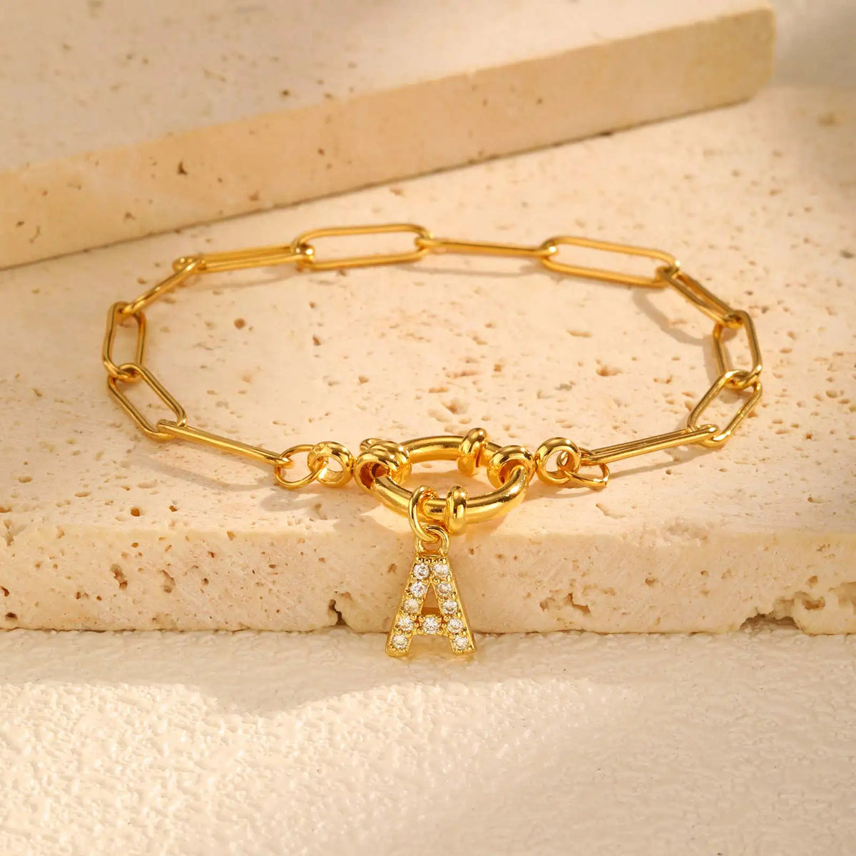 Personalized bracelet with initial a