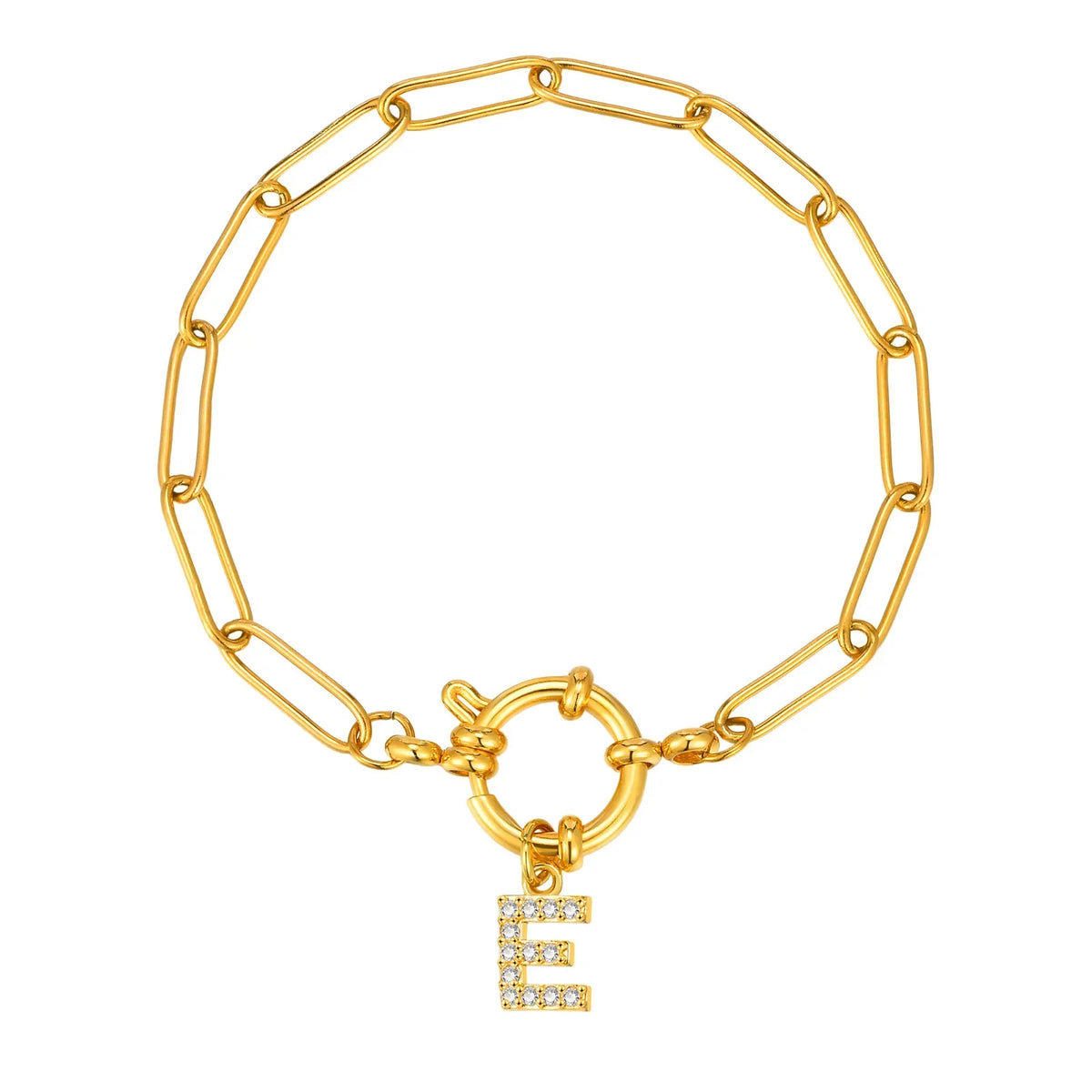 Personalized bracelet with initial e
