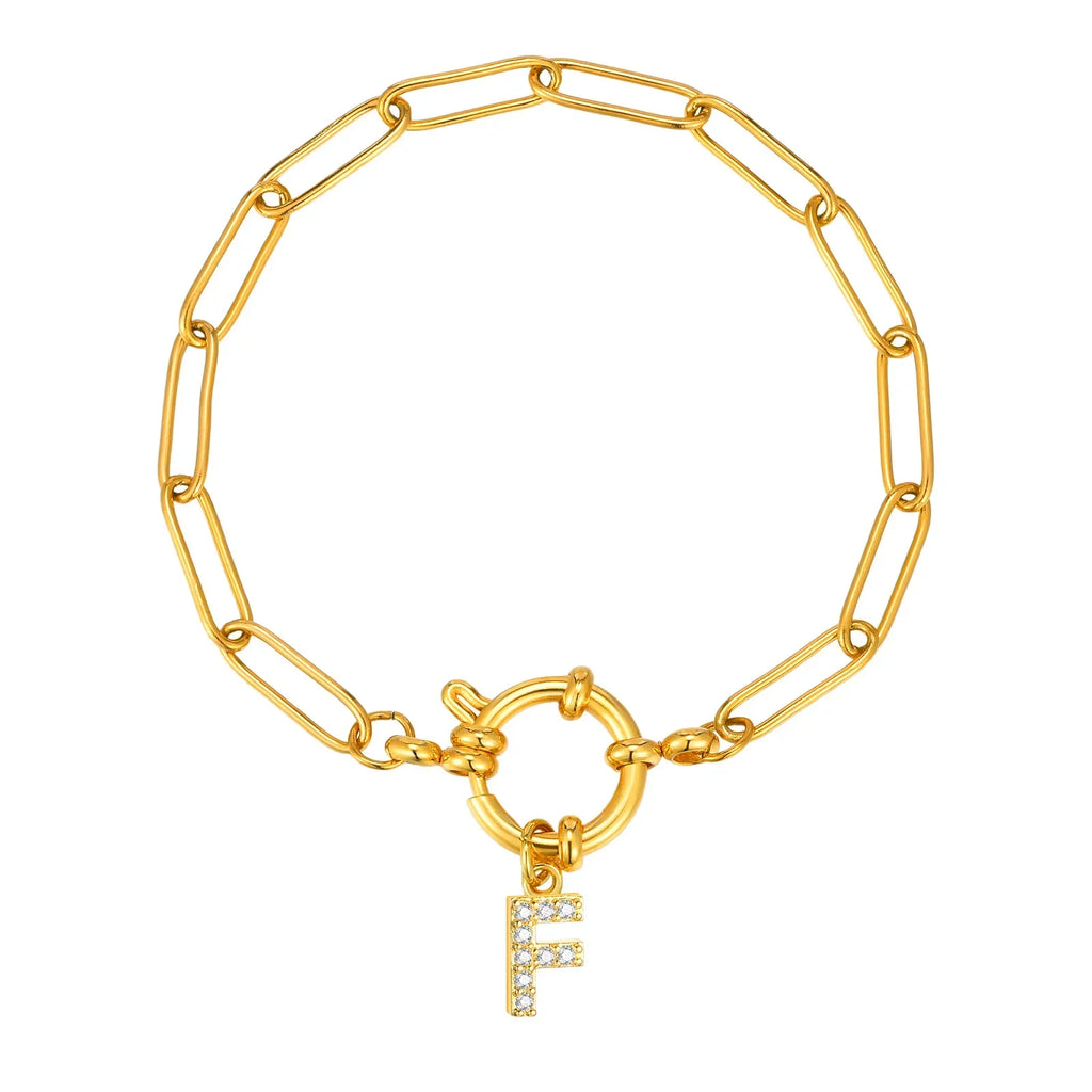 Personalized bracelet with initial f