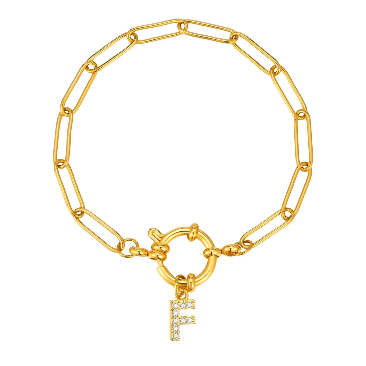 Personalized bracelet with initial f