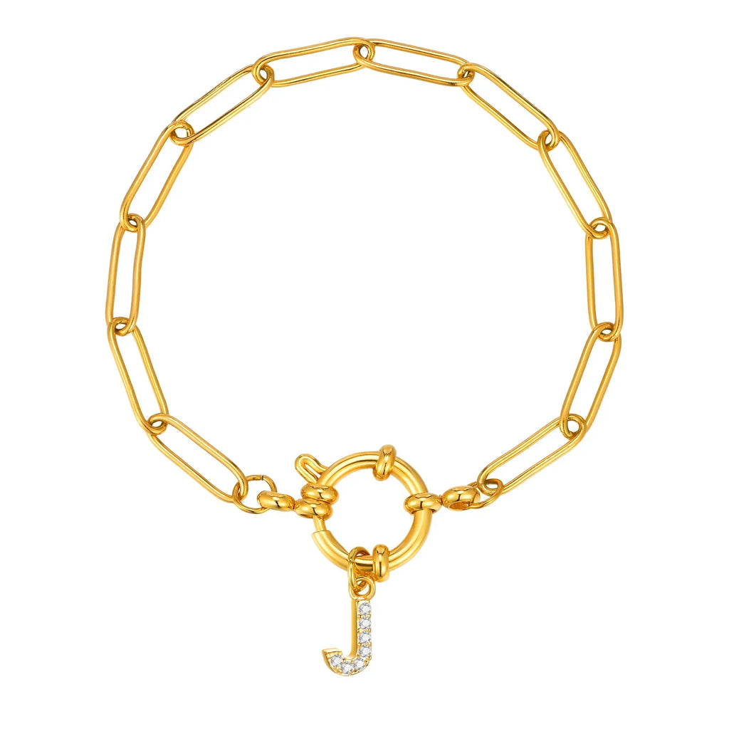 Personalized bracelet with initial j