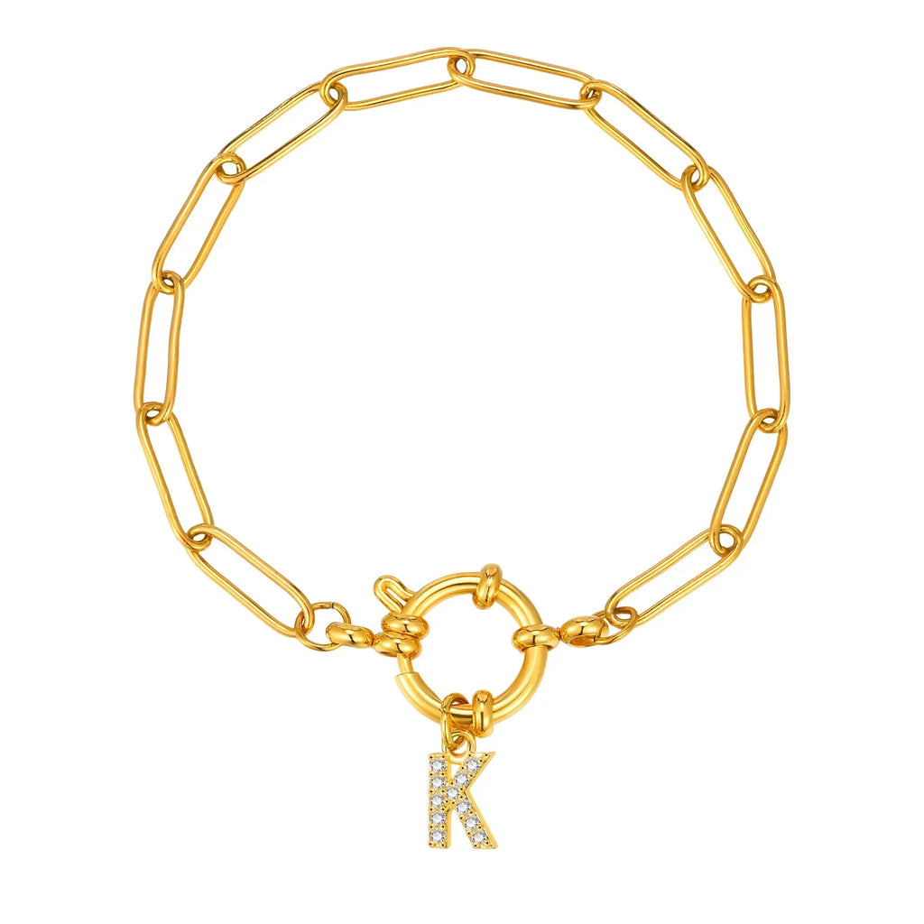 Personalized bracelet with initial k