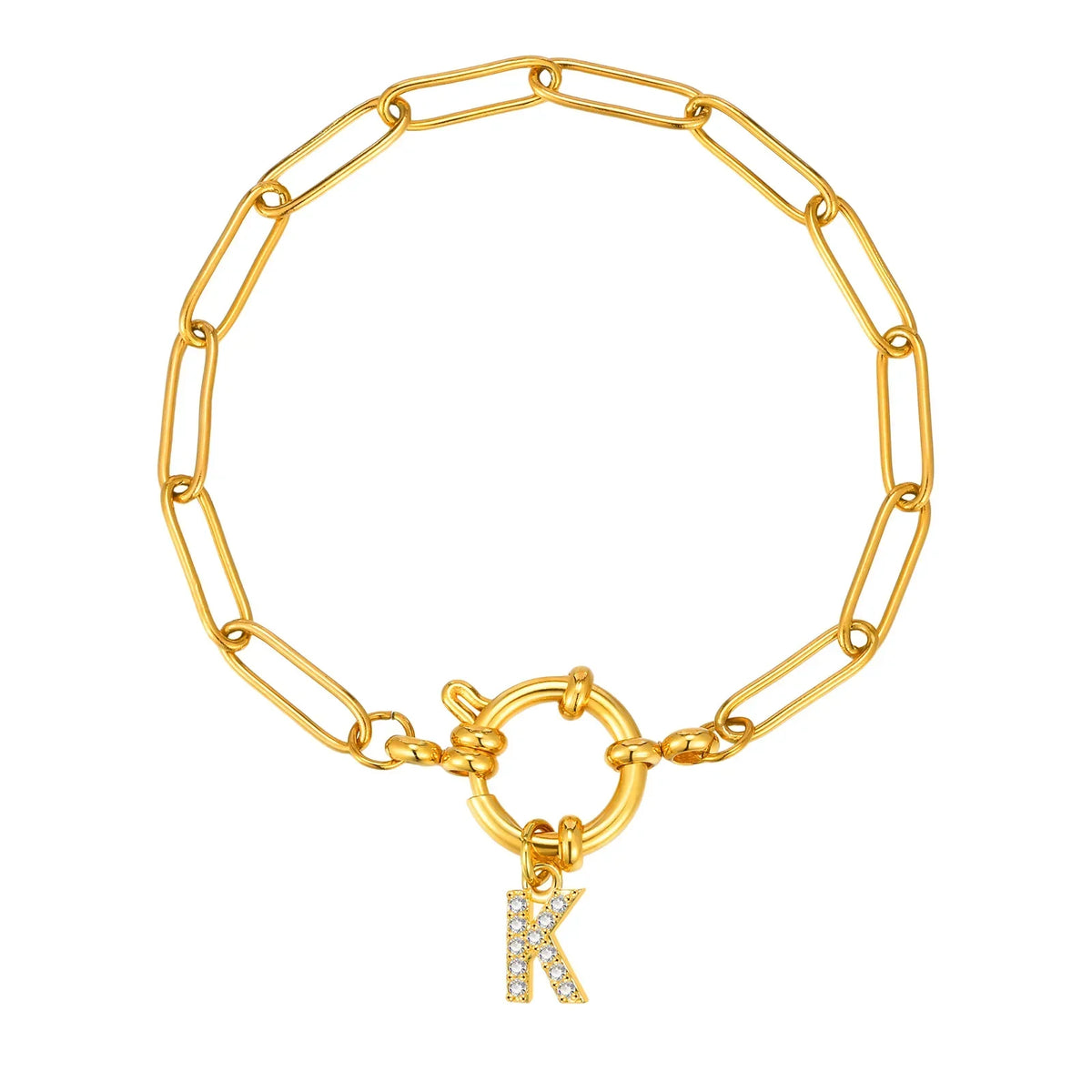 Personalized bracelet with initial k