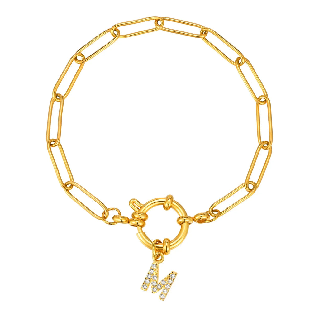 Personalized bracelet with initial m