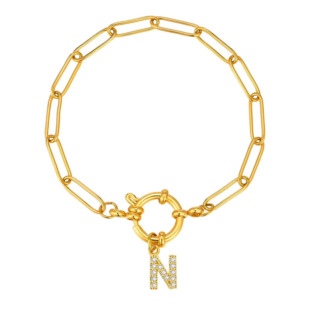 Personalized bracelet with initial n