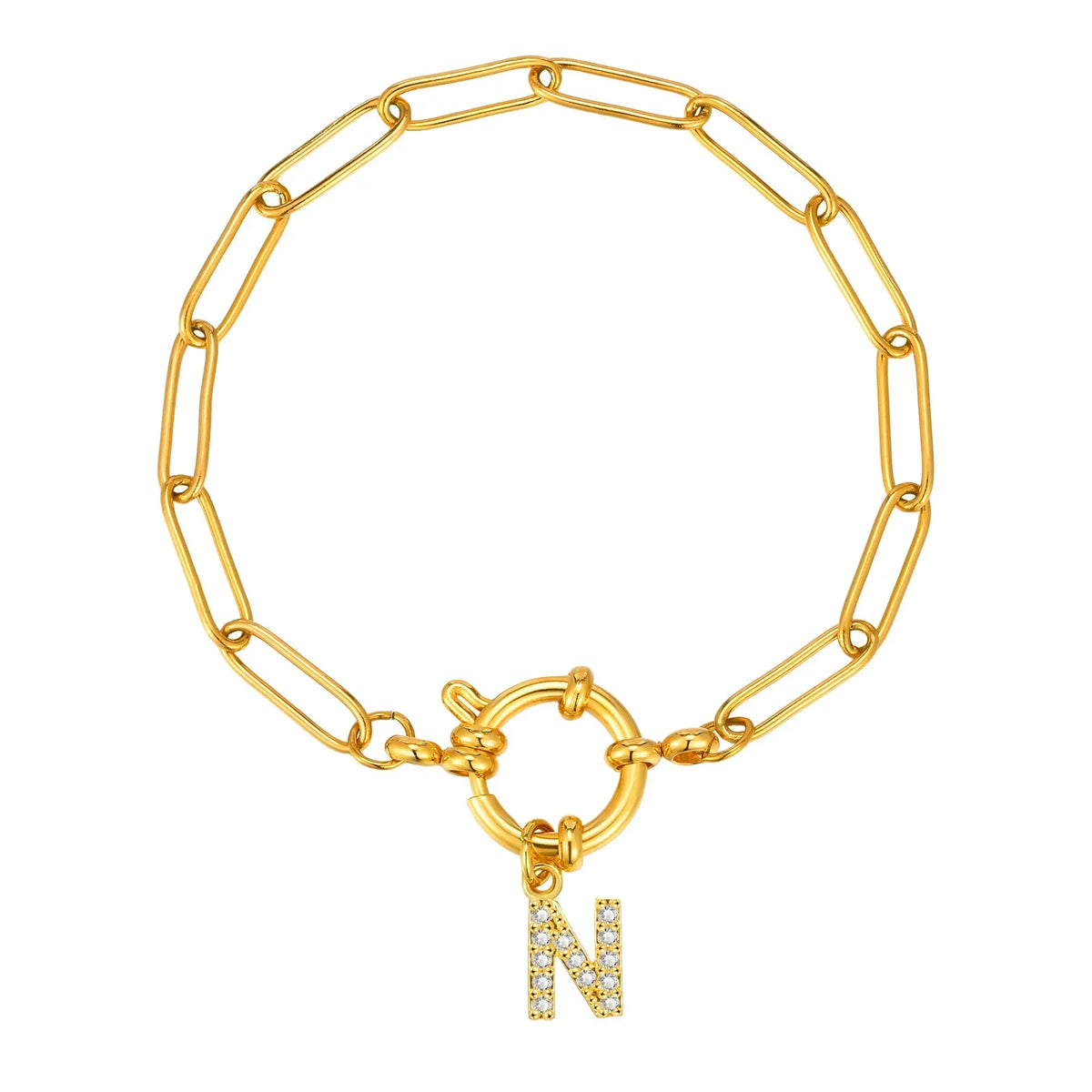 Personalized bracelet with initial n