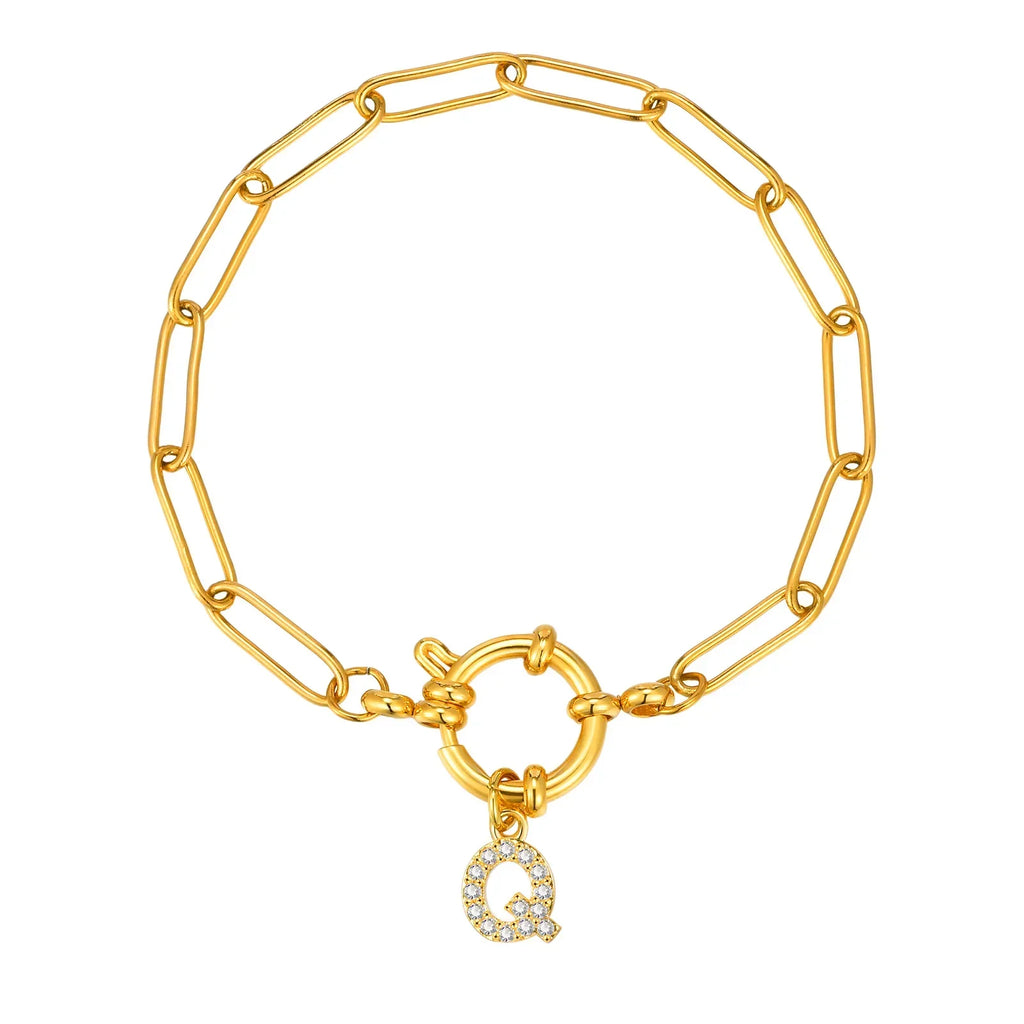 Personalized bracelet with initial q