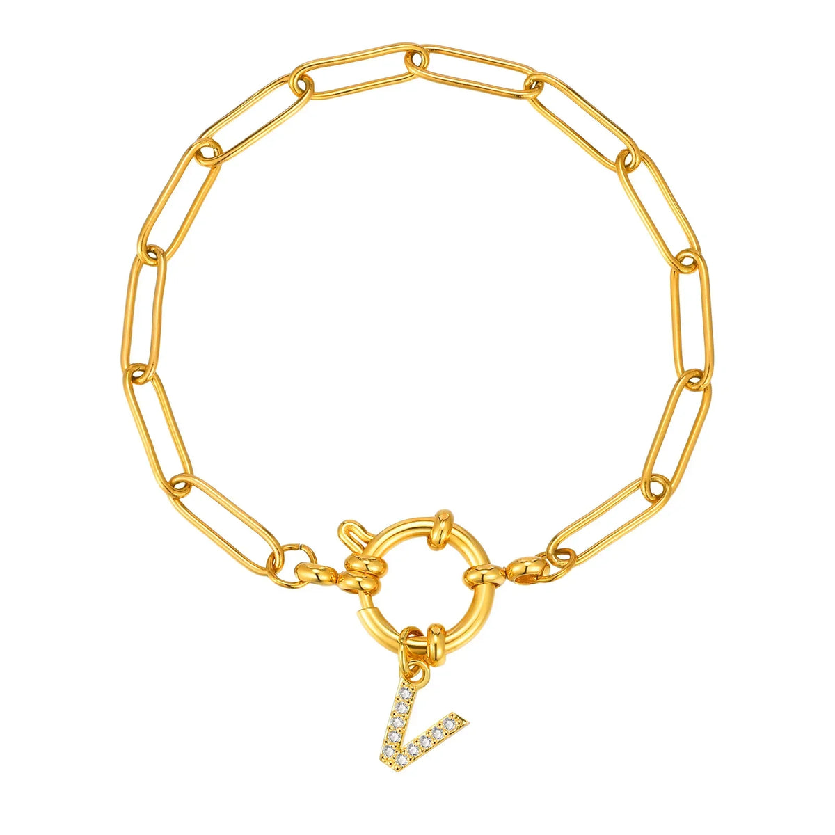 Personalized bracelet with initial v