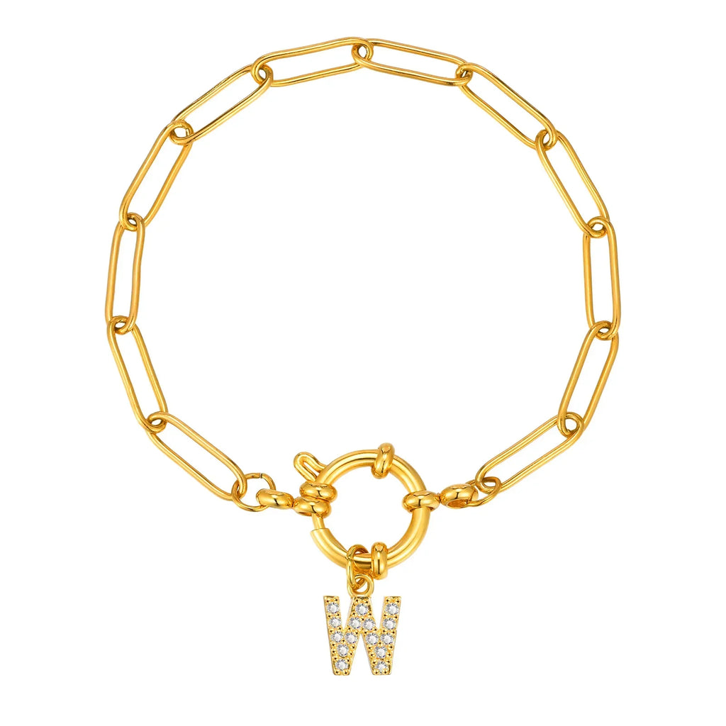 Personalized bracelet with initial w