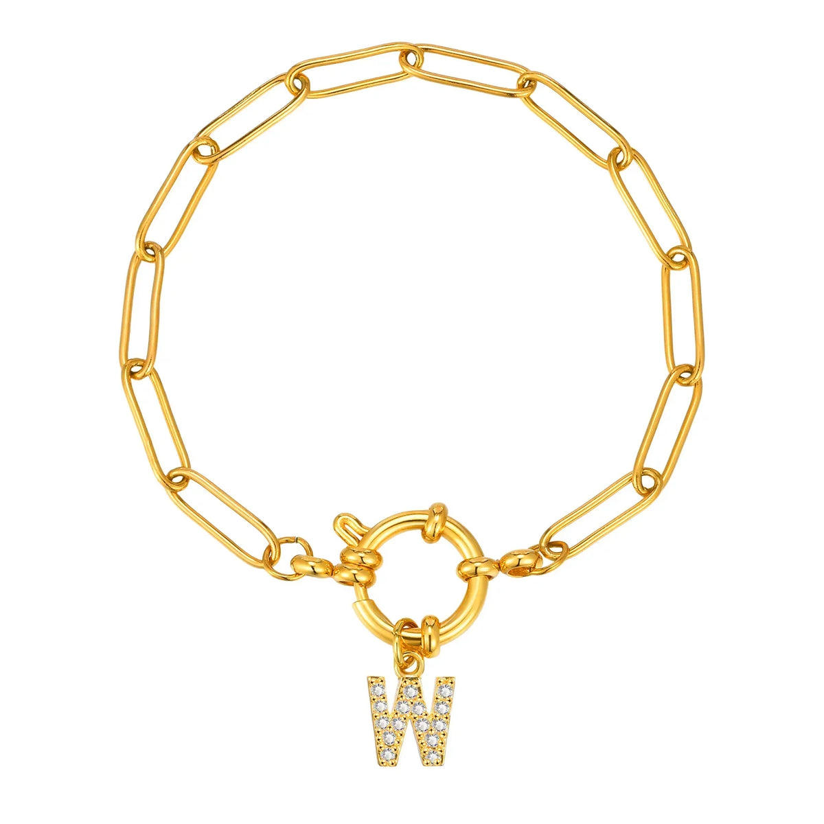 Personalized bracelet with initial w
