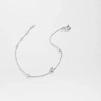 Silver rhinestone initial bracelet