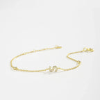Gold rhinestone initial bracelet