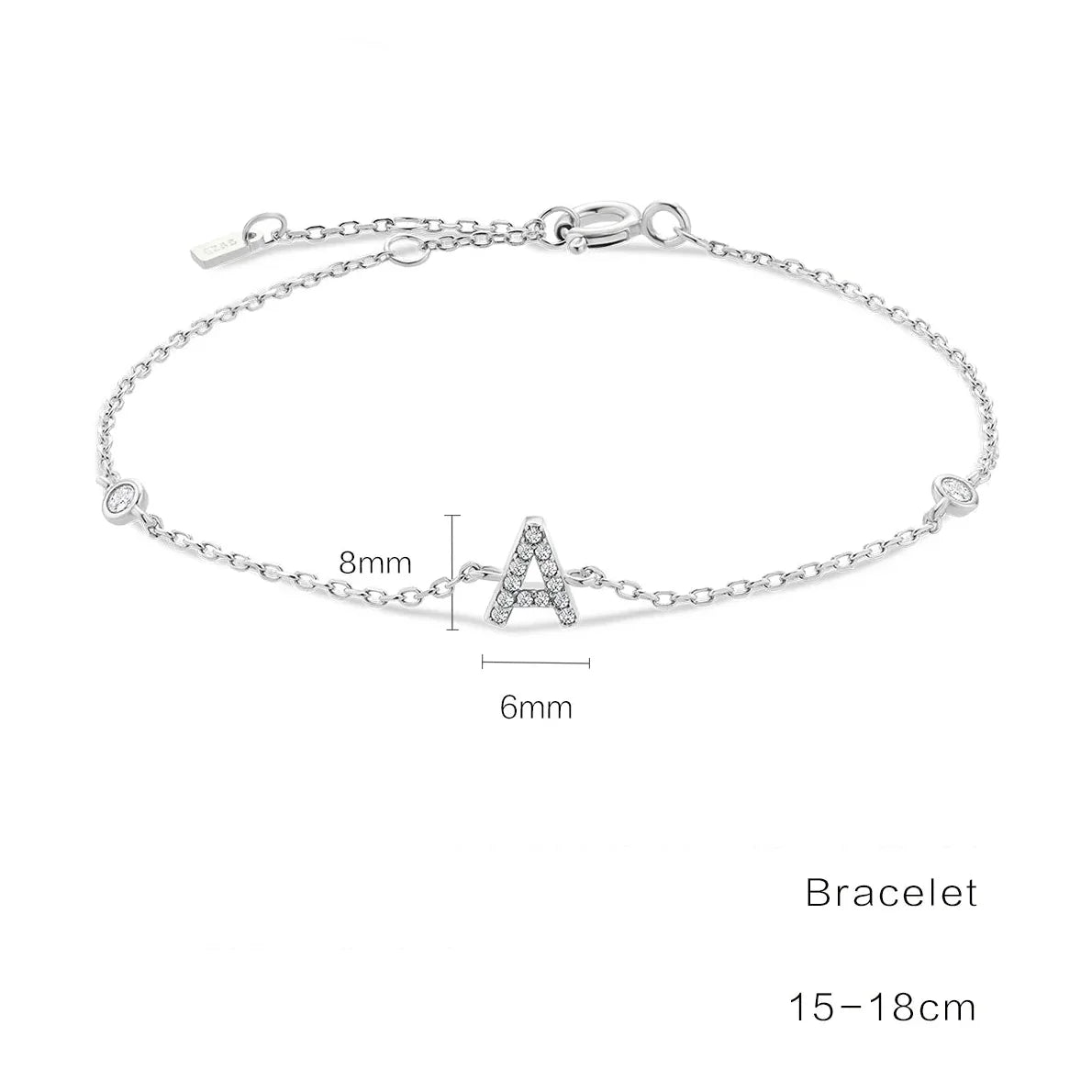Rhinestone initial bracelet
