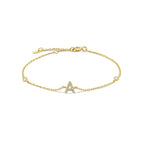 Bracelet with gold rhinestone initial a
