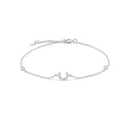 Silver rhinestone initial bracelet c