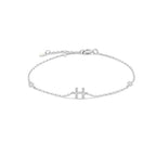 Silver rhinestone initial bracelet h