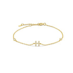Gold rhinestone initial bracelet h