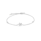 Silver rhinestone initial bracelet k