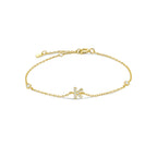 Gold rhinestone initial bracelet k