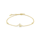 Gold rhinestone initial bracelet l