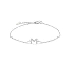 Silver rhinestone initial bracelet m