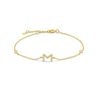 Gold rhinestone initial bracelet m