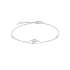 Silver rhinestone initial bracelet p