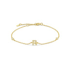 Bracelet with gold rhinestone initial r