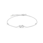 Silver rhinestone initial bracelet s