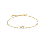 Gold rhinestone initial bracelet s