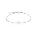 Silver rhinestone initial bracelet t