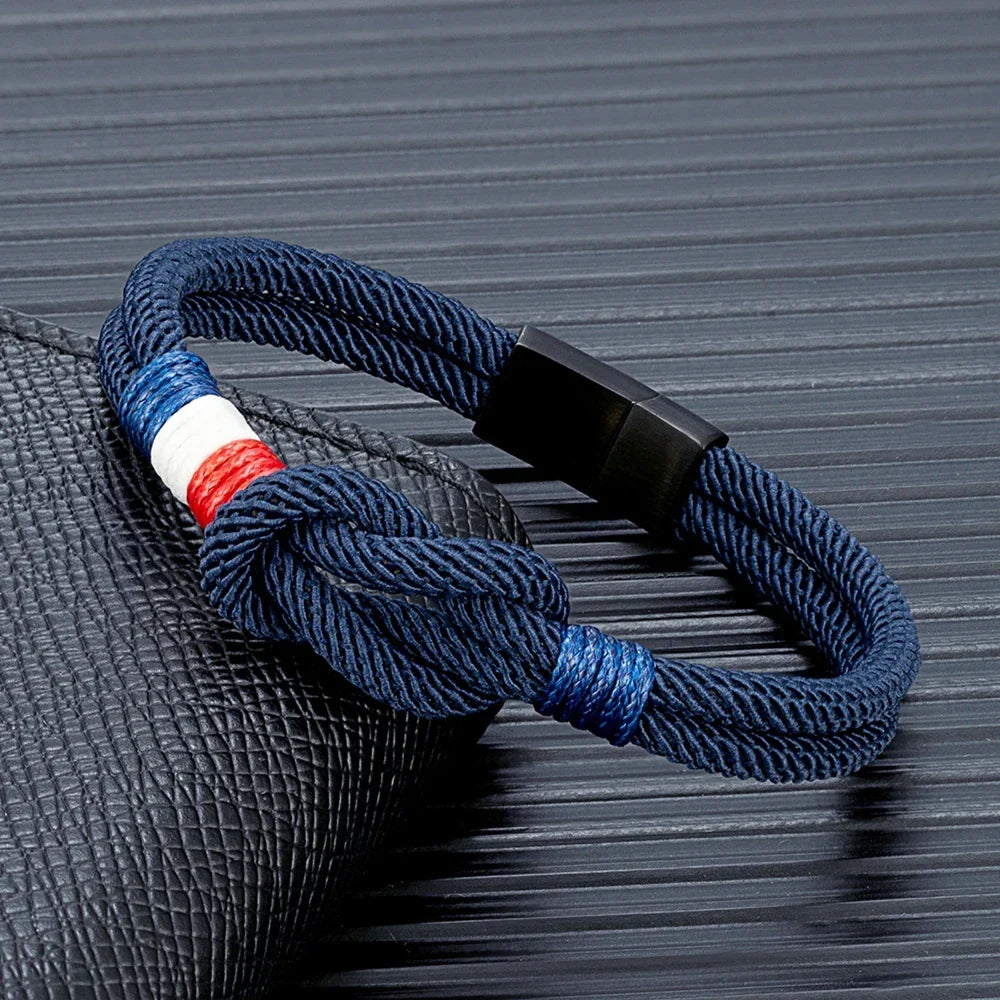 Navy rope knot bracelet