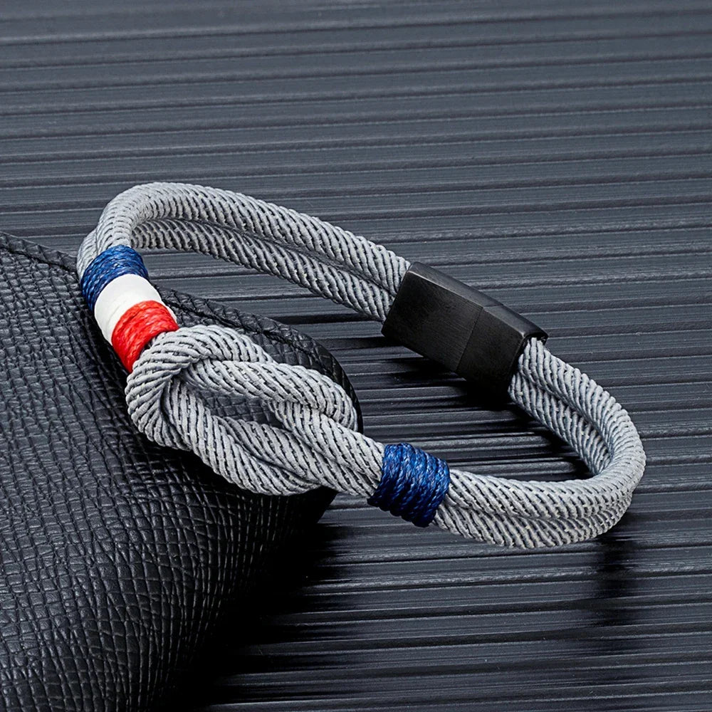 Gray rope knot bracelet