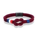 Burgundy rope knot bracelet