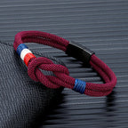 Burgundy rope knot bracelet
