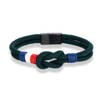 Green rope knot bracelet