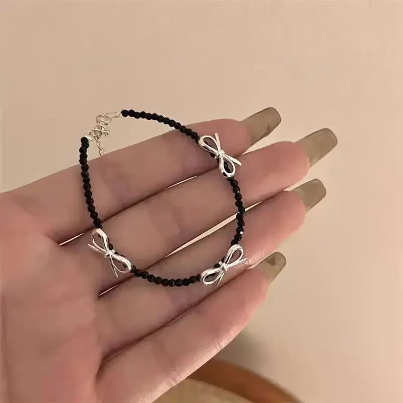 Black women's bow bracelet