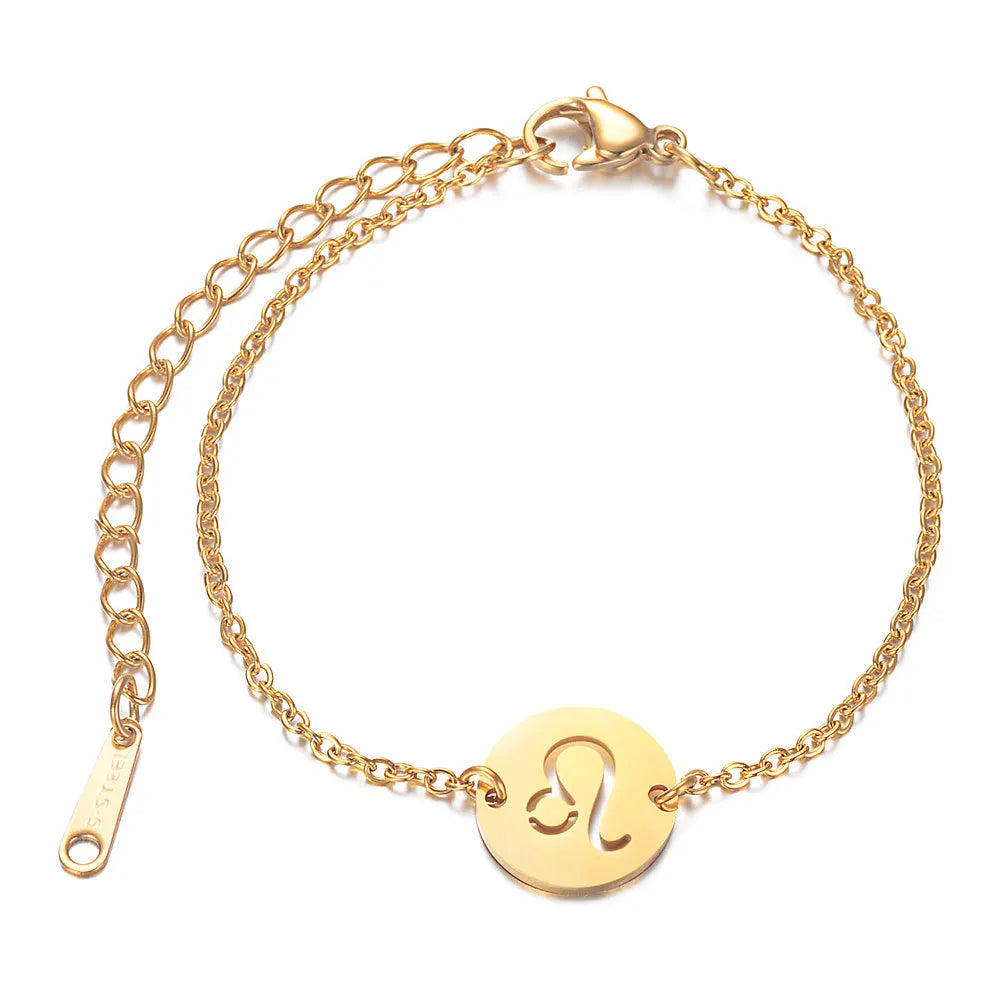 Bracelet with Astrological Zodiac Sign Leo Pendant