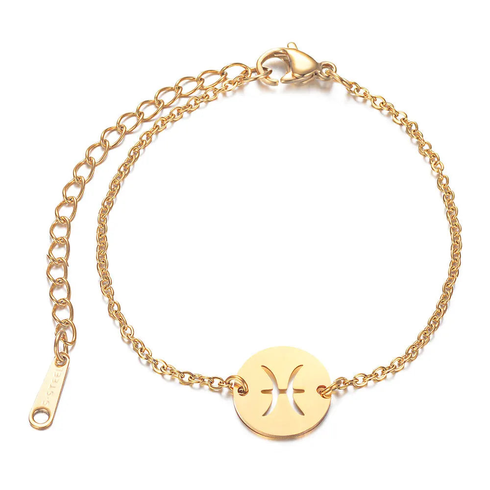 Bracelet with Astrological Zodiac Sign Pisces Pendant