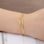 Bracelet with Mountain Pendant for Women gold