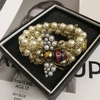 Bracelet with blue bee beads